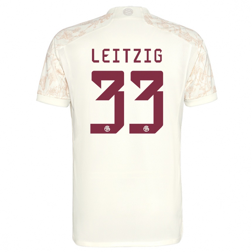 Enfant Football Maillot Janina Leitzig #33 Blanc Cassé Troisieme 2023/24