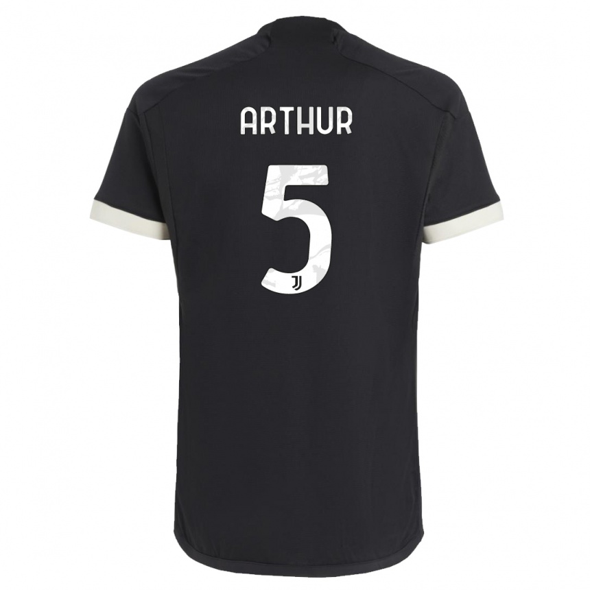 Enfant Football Maillot Arthur #5 Noir Troisieme 2023/24