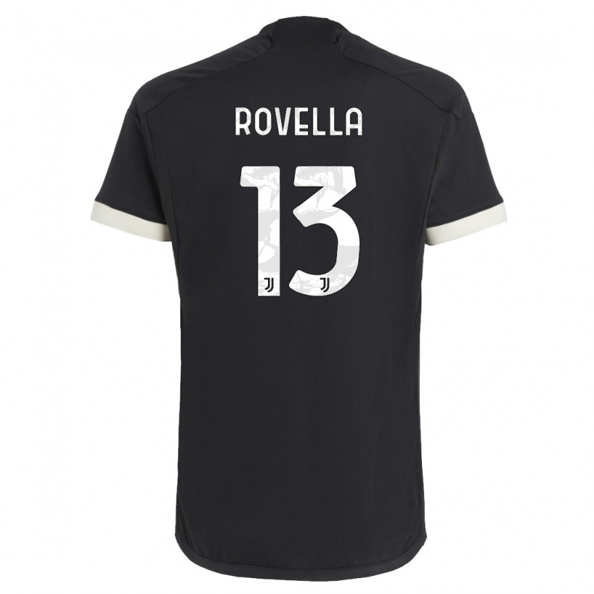 Enfant Football Maillot Nicolo Rovella #13 Noir Troisieme 2023/24