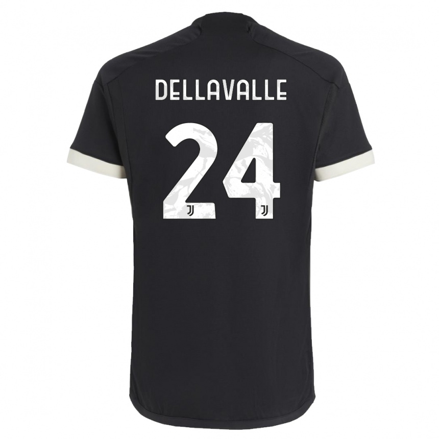 Enfant Football Maillot Lorenzo Dellavalle #24 Noir Troisieme 2023/24