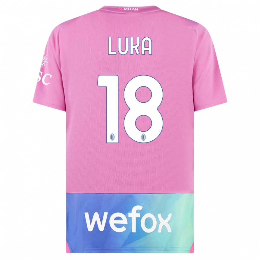 Enfant Football Maillot Luka Romero #18 Rose-Mauve Troisieme 2023/24