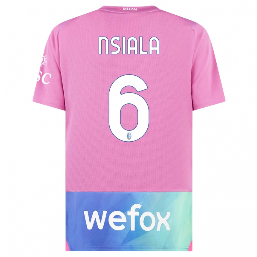 Enfant Football Maillot Clinton Nsiala #6 Rose-Mauve Troisieme 2023/24