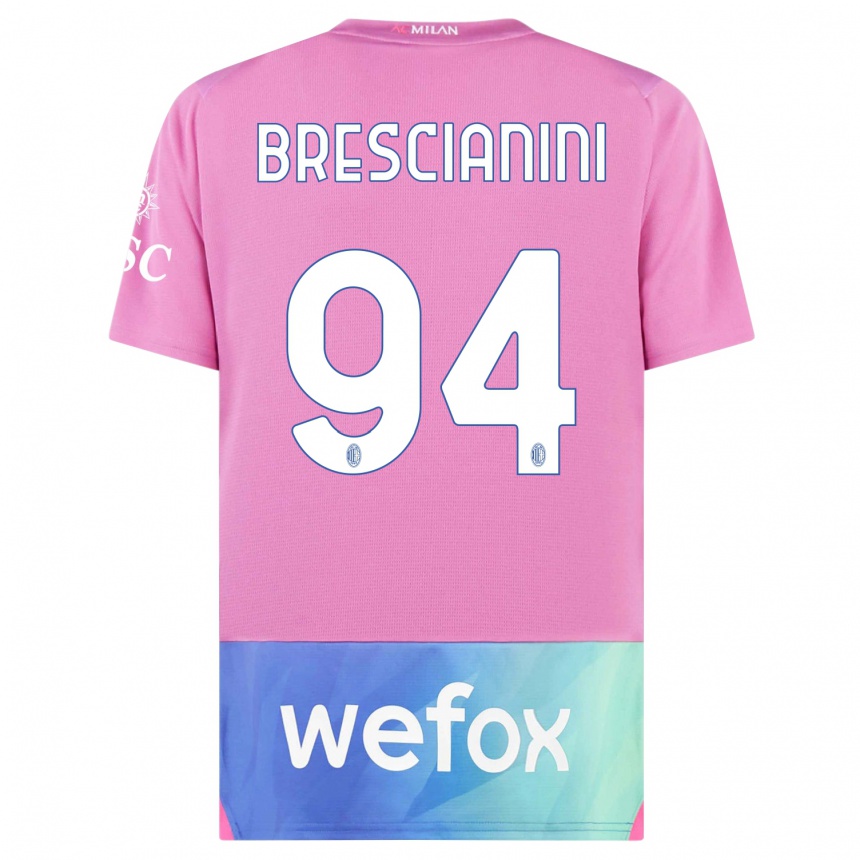 Enfant Football Maillot Marco Brescianini #94 Rose-Mauve Troisieme 2023/24