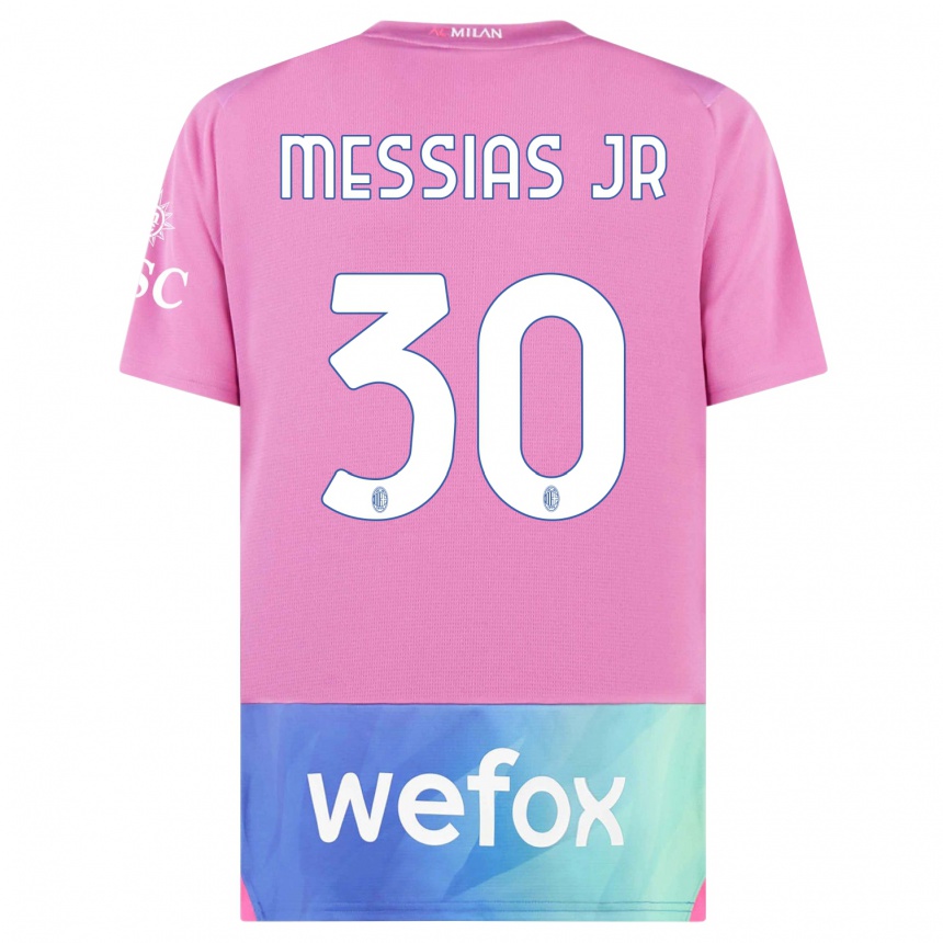 Enfant Football Maillot Junior Messias #30 Rose-Mauve Troisieme 2023/24