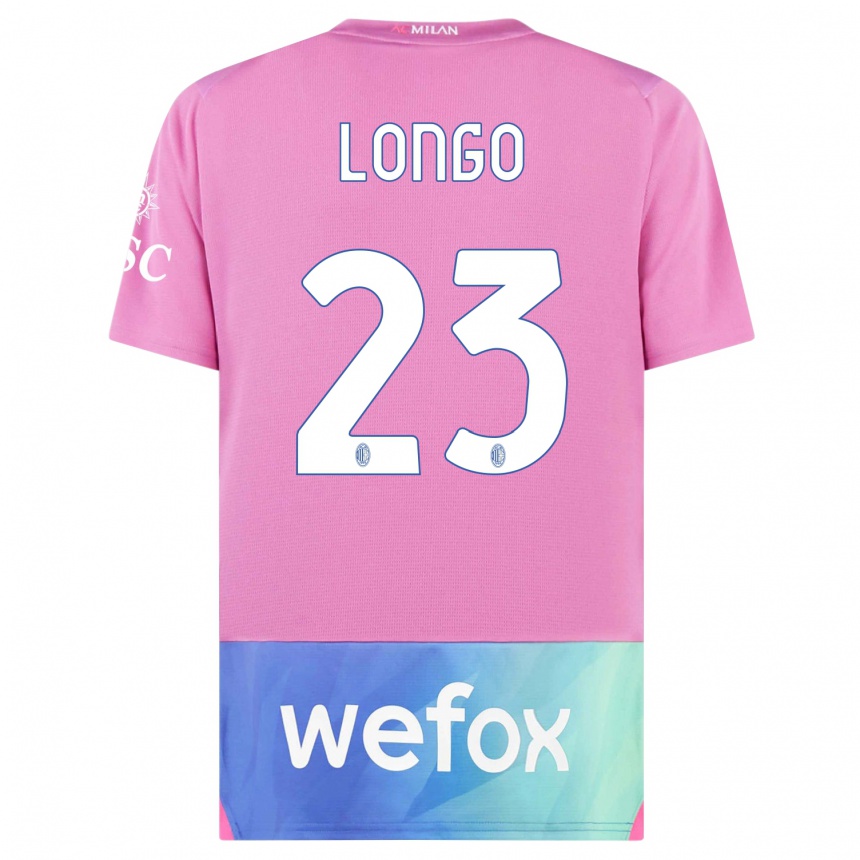 Enfant Football Maillot Miriam Longo #23 Rose-Mauve Troisieme 2023/24