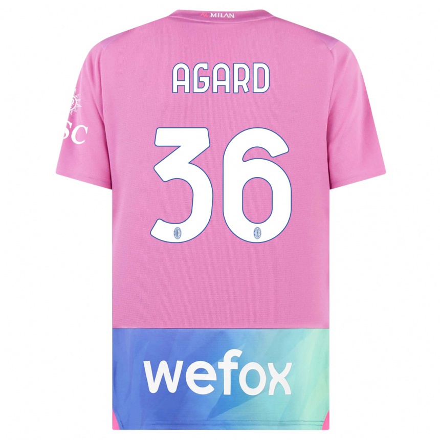 Enfant Football Maillot Laura Agard #36 Rose-Mauve Troisieme 2023/24