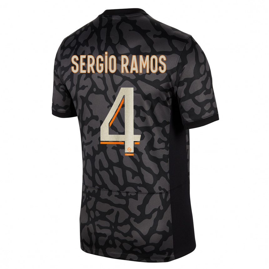 Enfant Football Maillot Sergio Ramos #4 Noir Troisieme 2023/24