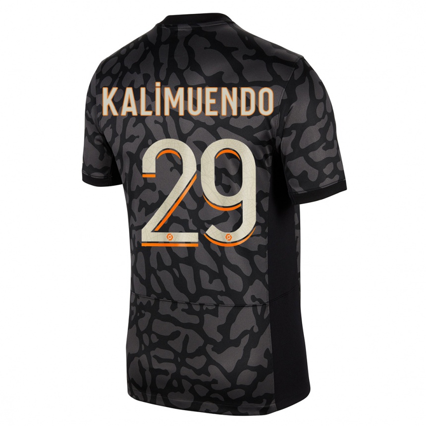 Enfant Football Maillot Arnaud Kalimuendo #29 Noir Troisieme 2023/24