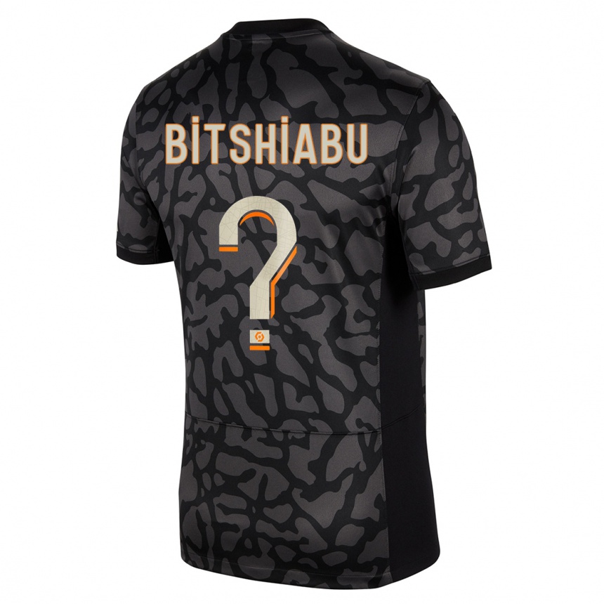 Enfant Football Maillot El Chadaille Bitshiabu #0 Noir Troisieme 2023/24