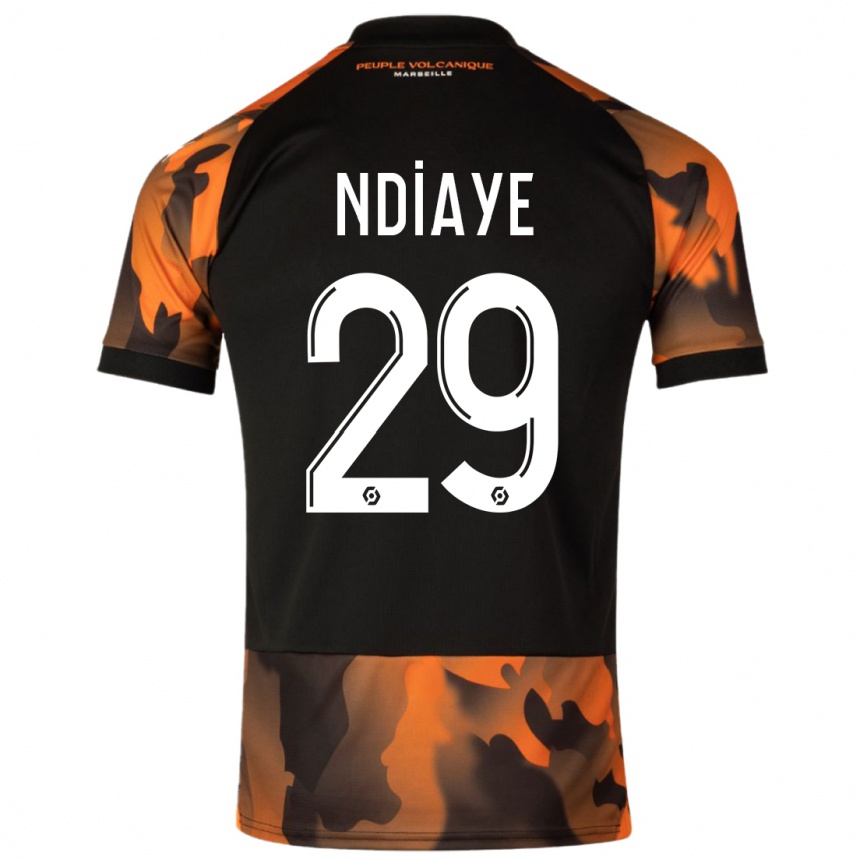 Enfant Football Maillot Iliman Ndiaye #29 Noir Orange Troisieme 2023/24