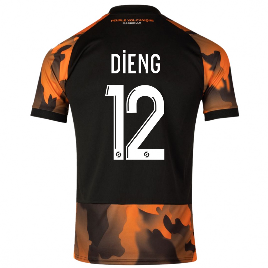 Enfant Football Maillot Bamba Dieng #12 Noir Orange Troisieme 2023/24