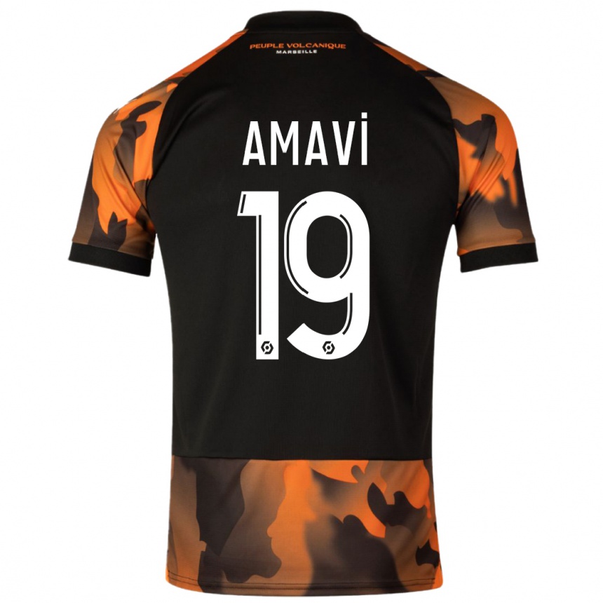 Enfant Football Maillot Jordan Amavi #19 Noir Orange Troisieme 2023/24