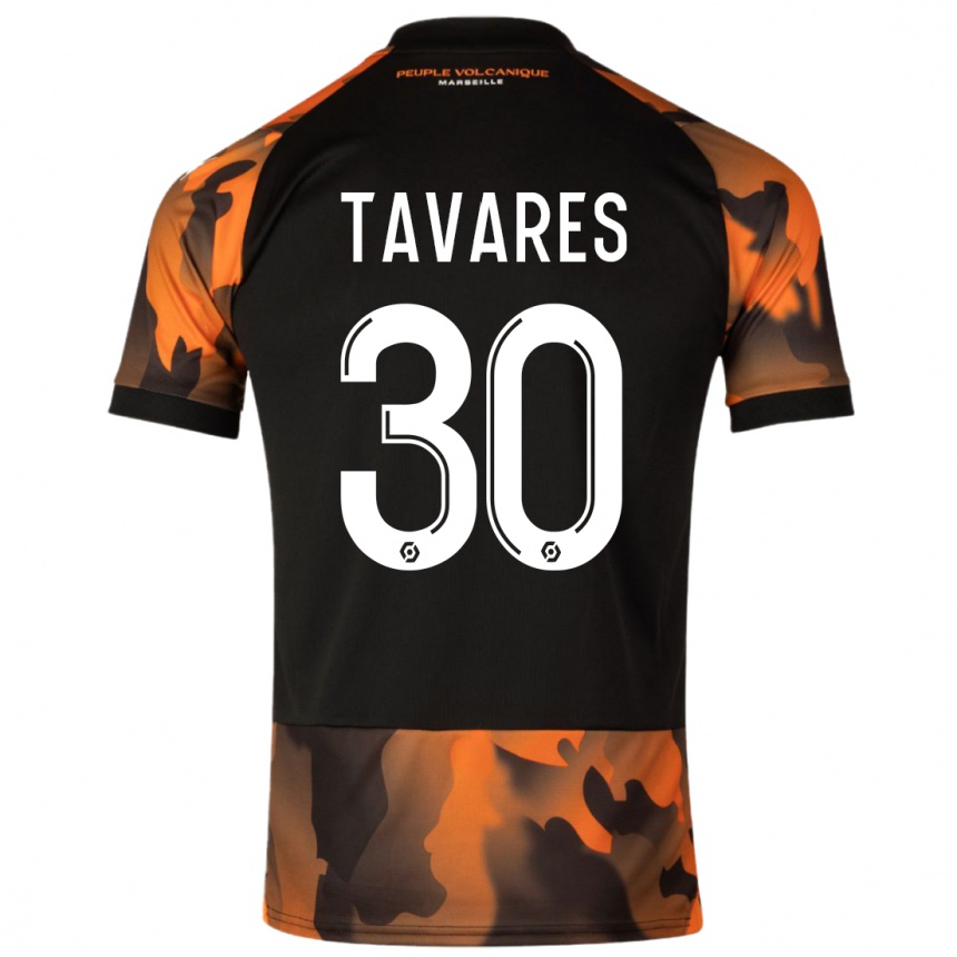 Enfant Football Maillot Nuno Tavares #30 Noir Orange Troisieme 2023/24