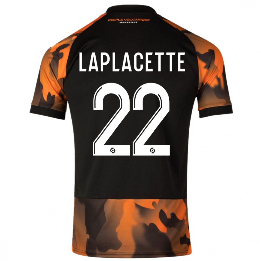 Enfant Football Maillot Tess Laplacette #22 Noir Orange Troisieme 2023/24