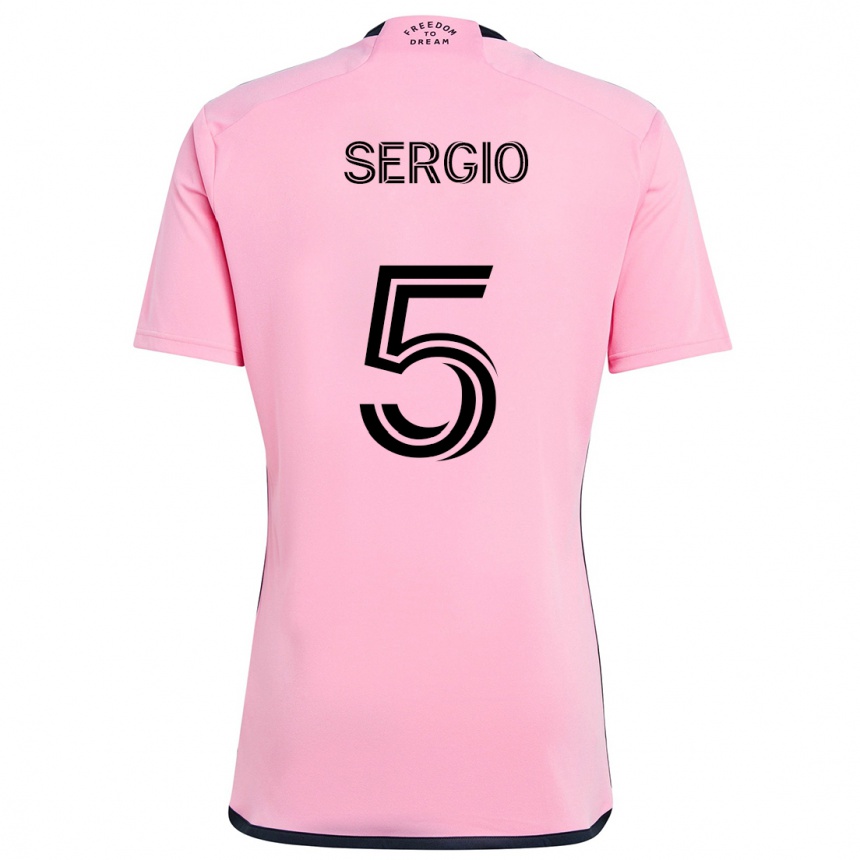 Enfant Football Maillot Sergio Busquets #5 Rose Tenues Domicile 2024/25