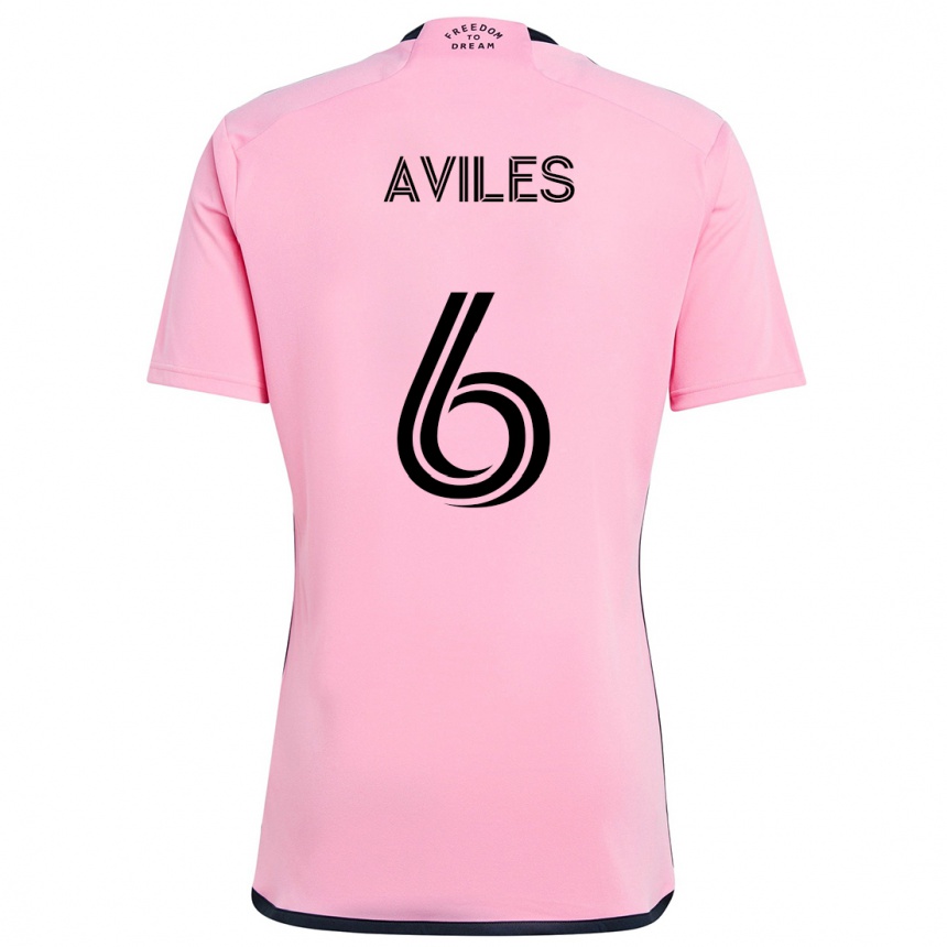 Enfant Football Maillot Tomás Avilés #6 Rose Tenues Domicile 2024/25