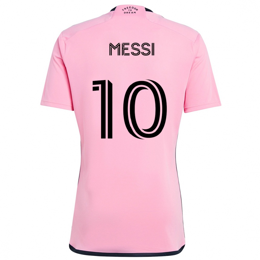 Enfant Football Maillot Lionel Messi #10 Rose Tenues Domicile 2024/25