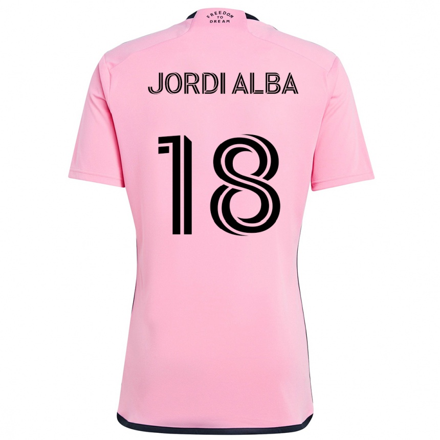 Enfant Football Maillot Jordi Alba #18 Rose Tenues Domicile 2024/25