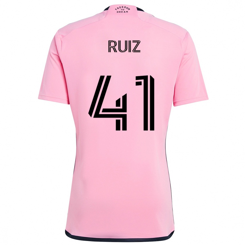 Enfant Football Maillot David Ruíz #41 Rose Tenues Domicile 2024/25