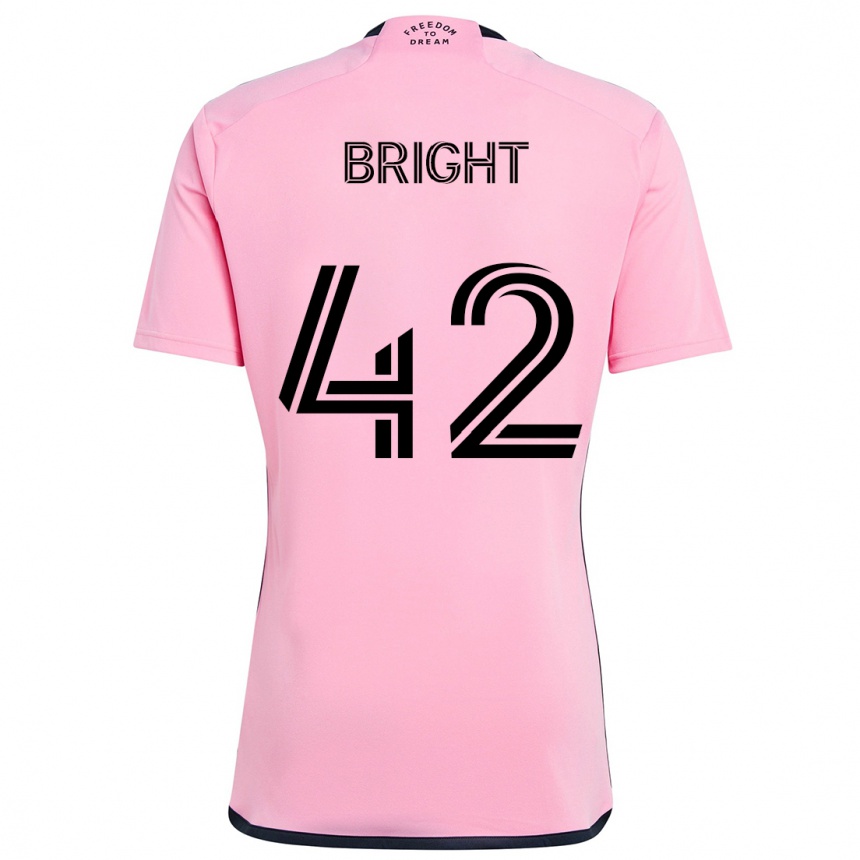 Enfant Football Maillot Yannick Bright #42 Rose Tenues Domicile 2024/25