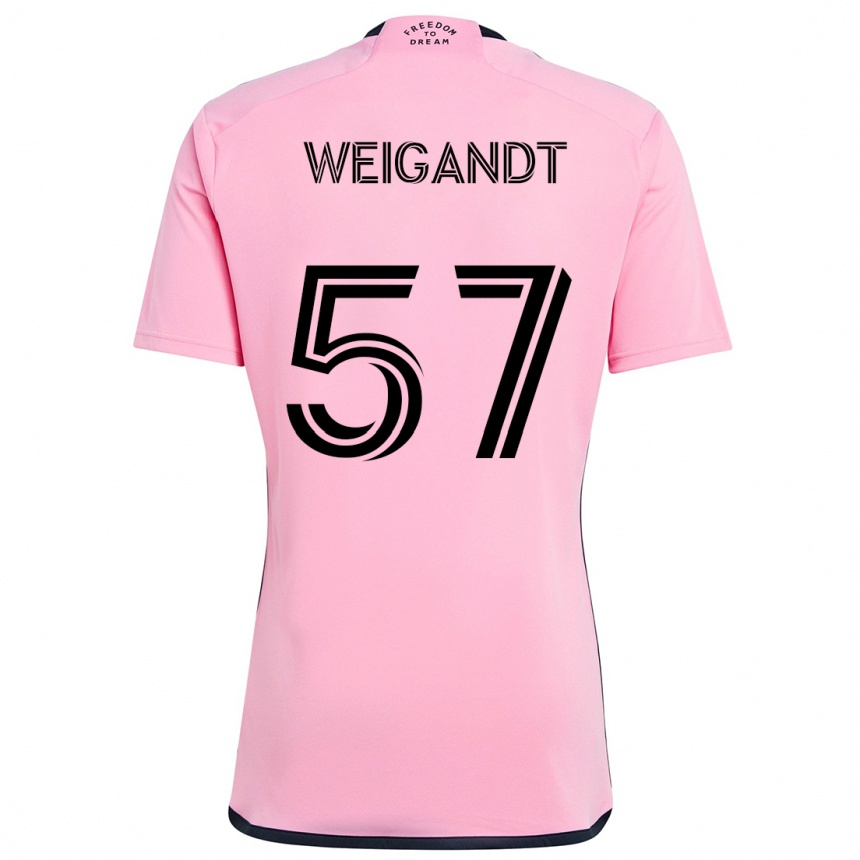 Enfant Football Maillot Marcelo Weigandt #57 Rose Tenues Domicile 2024/25