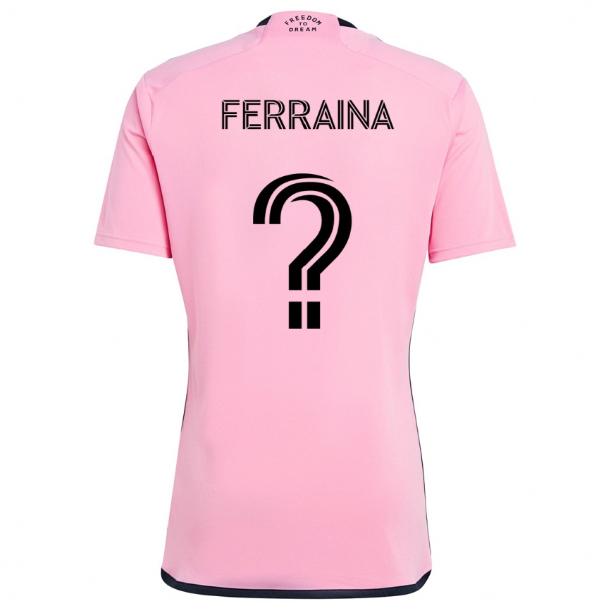 Enfant Football Maillot Giovanni Ferraina #0 Rose Tenues Domicile 2024/25