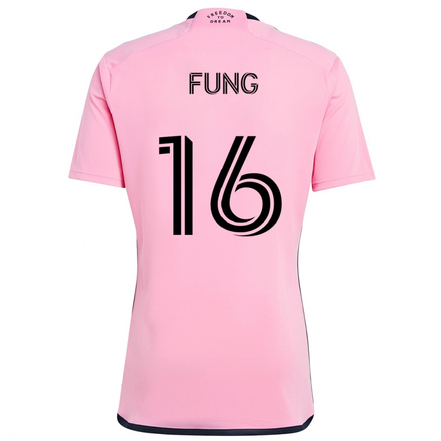 Enfant Football Maillot Victor Fung #16 Rose Tenues Domicile 2024/25