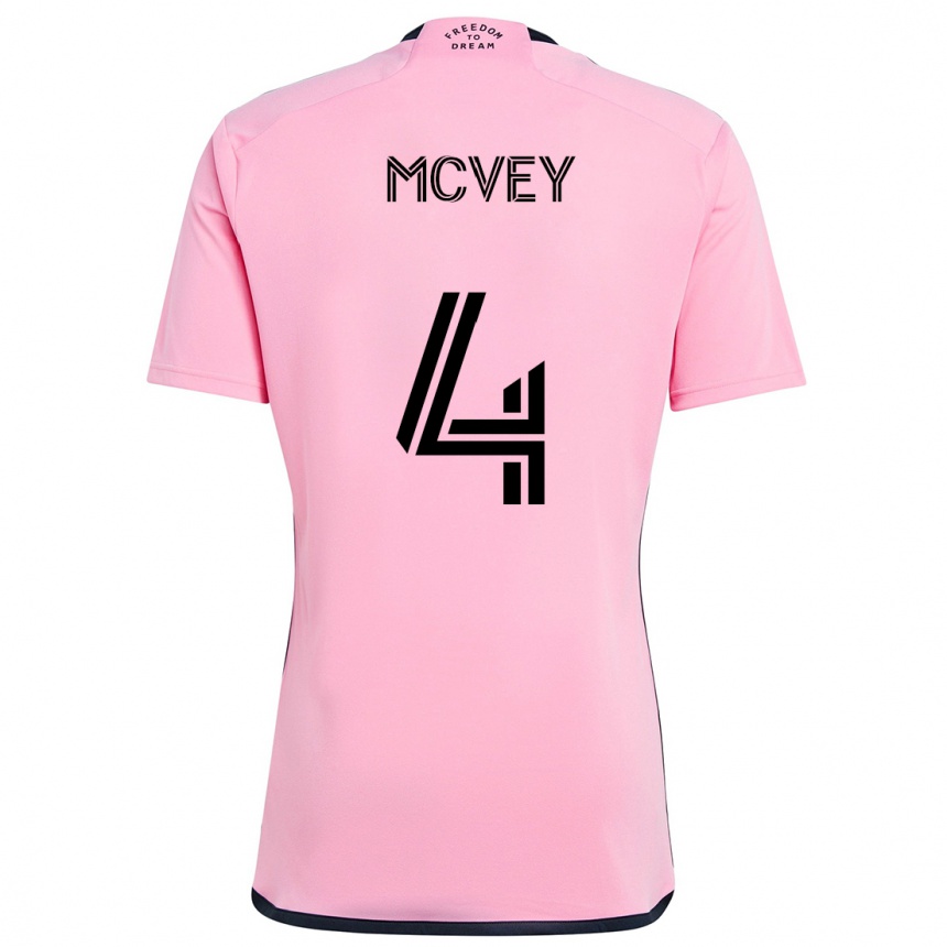 Enfant Football Maillot Christopher Mcvey #4 Rose Tenues Domicile 2024/25