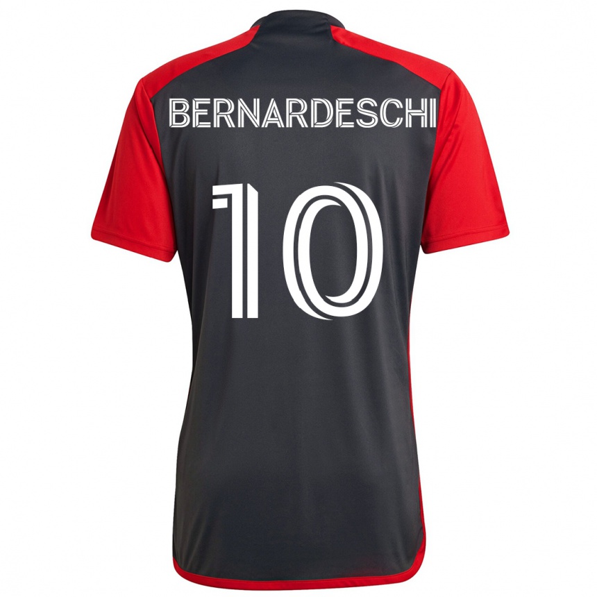 Enfant Football Maillot Federico Bernardeschi #10 Rouge Gris Tenues Domicile 2024/25