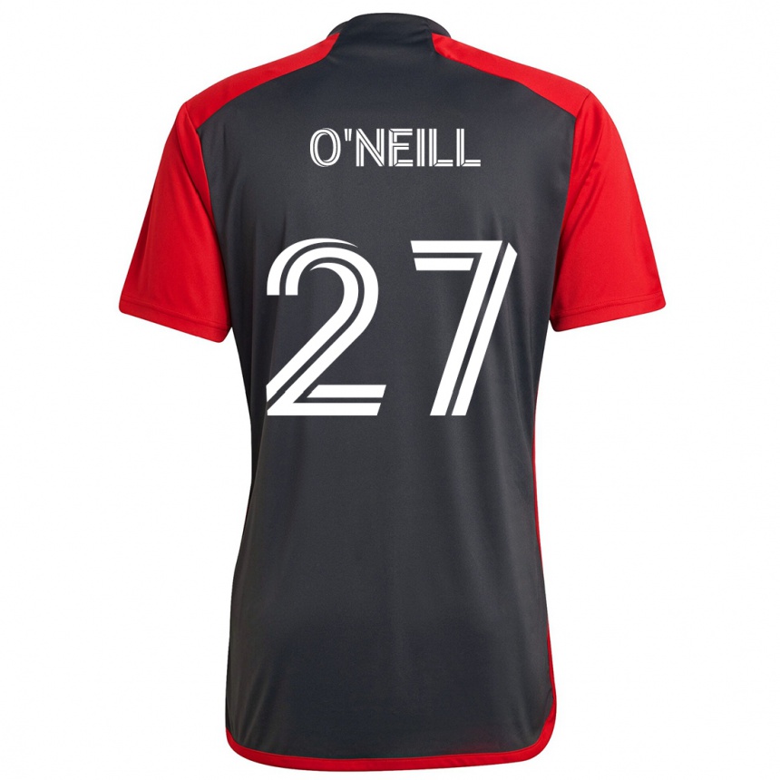 Enfant Football Maillot Shane O'neill #27 Rouge Gris Tenues Domicile 2024/25