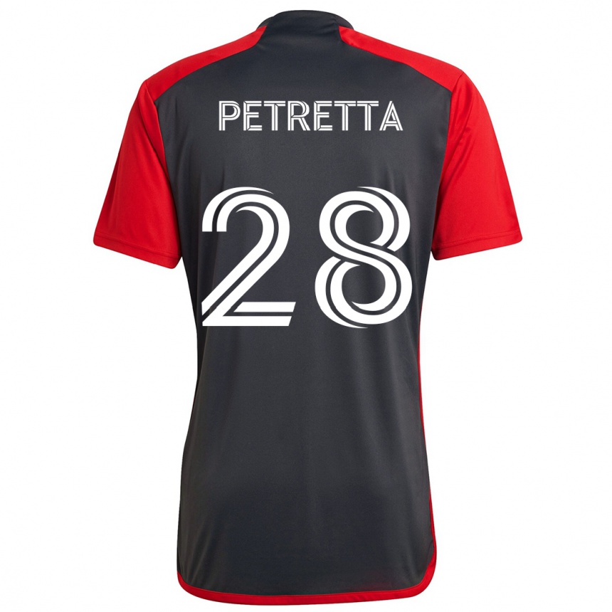 Enfant Football Maillot Raoul Petretta #28 Rouge Gris Tenues Domicile 2024/25