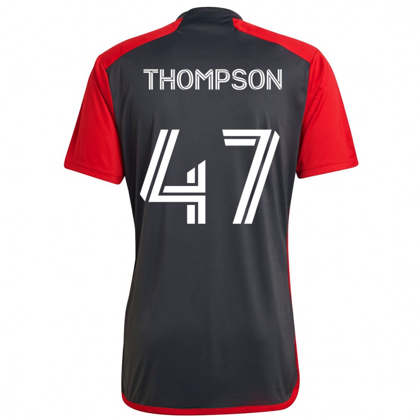 Enfant Football Maillot Kosi Thompson #47 Rouge Gris Tenues Domicile 2024/25