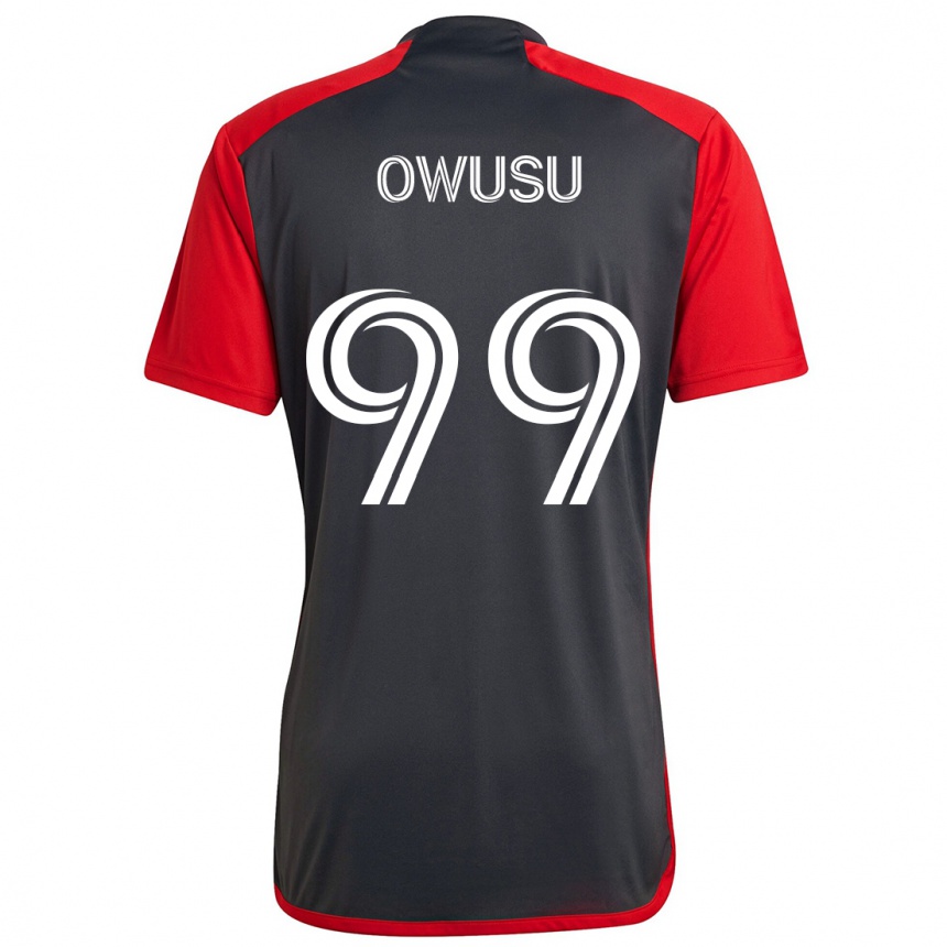 Enfant Football Maillot Prince Osei Owusu #99 Rouge Gris Tenues Domicile 2024/25