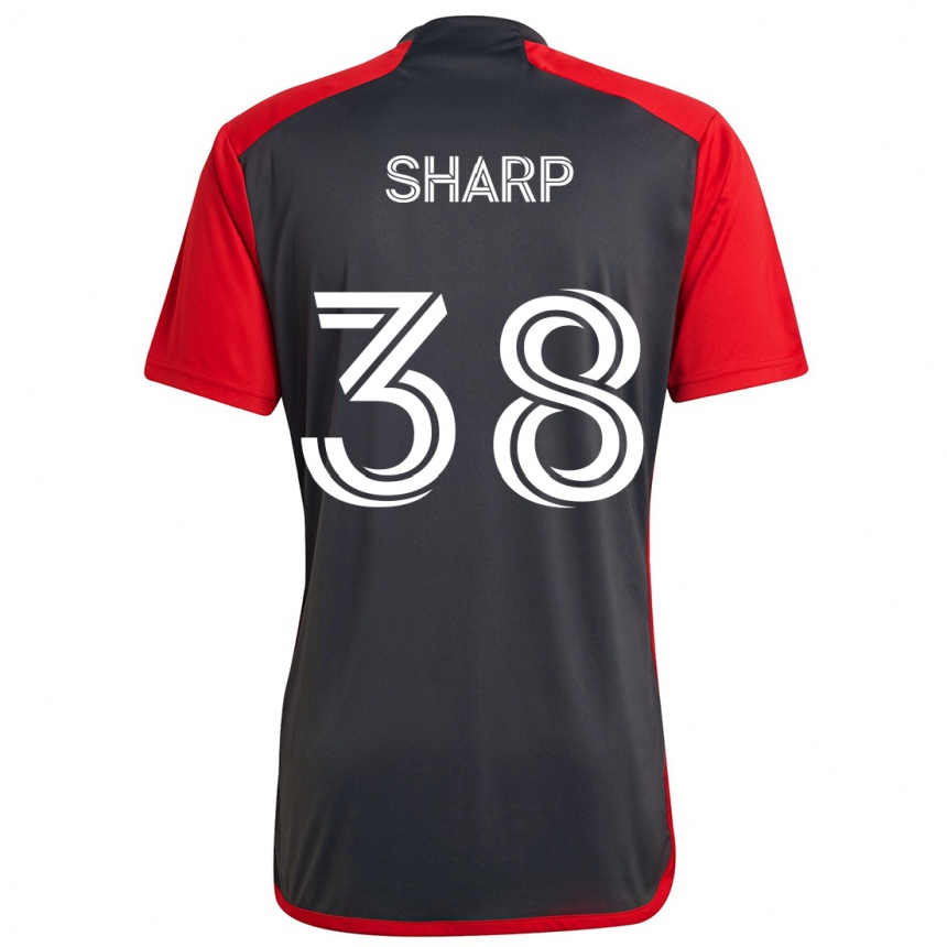 Enfant Football Maillot Charlie Sharp #38 Rouge Gris Tenues Domicile 2024/25