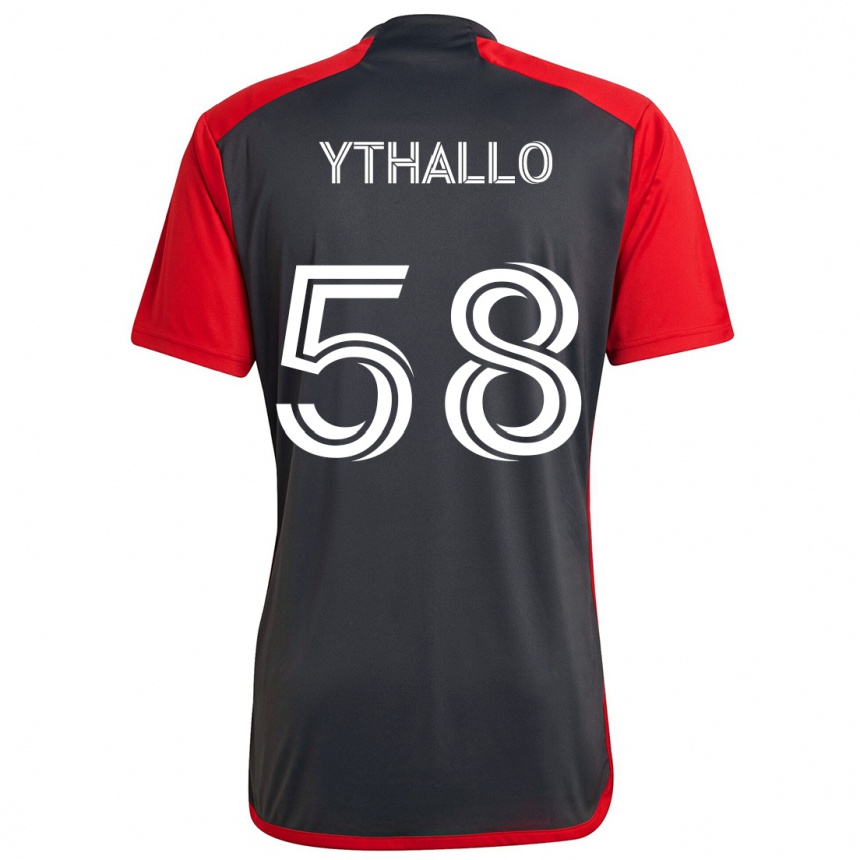 Enfant Football Maillot Ythallo #58 Rouge Gris Tenues Domicile 2024/25