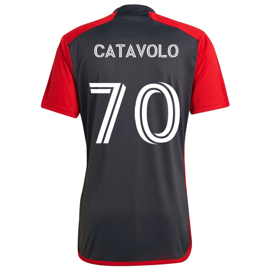 Enfant Football Maillot Matthew Catavolo #70 Rouge Gris Tenues Domicile 2024/25