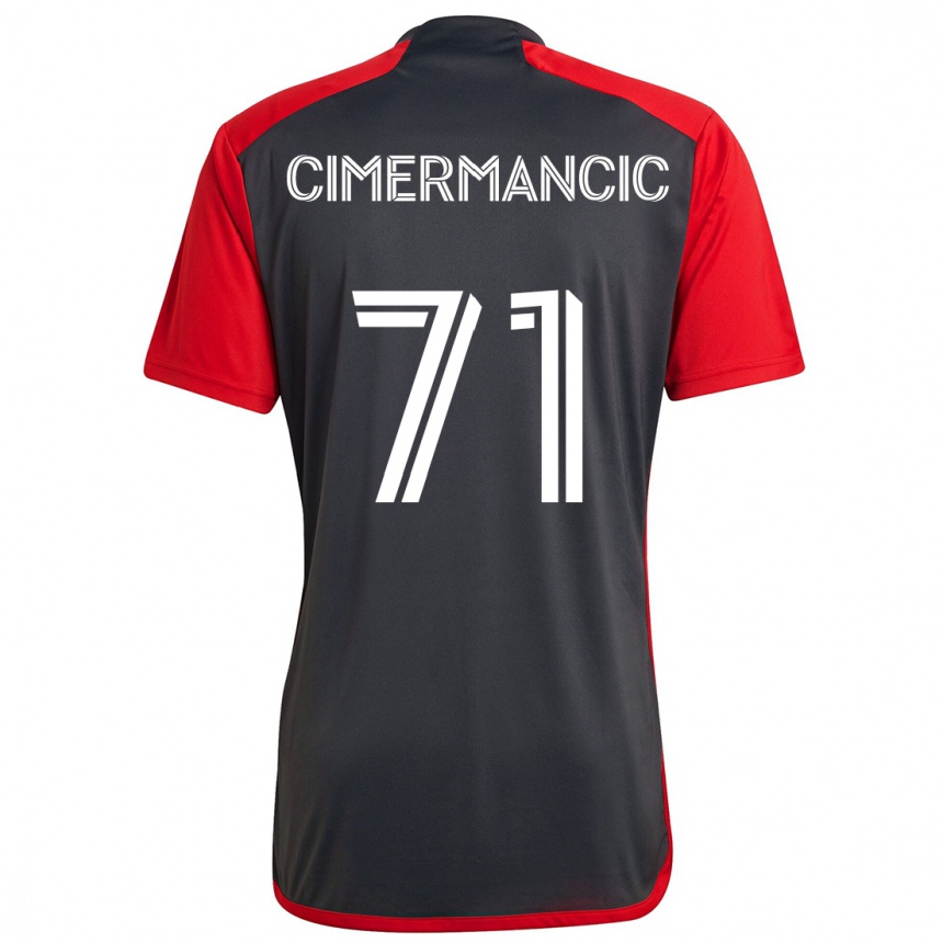 Enfant Football Maillot Markus Cimermancic #71 Rouge Gris Tenues Domicile 2024/25