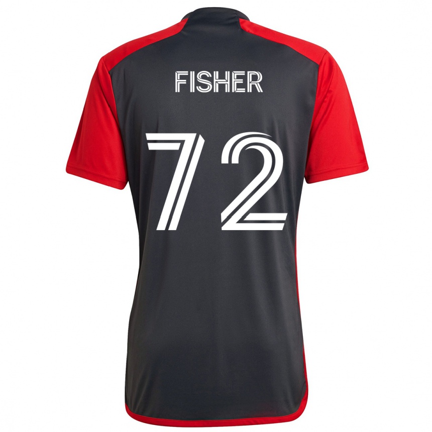 Enfant Football Maillot Mark Fisher #72 Rouge Gris Tenues Domicile 2024/25