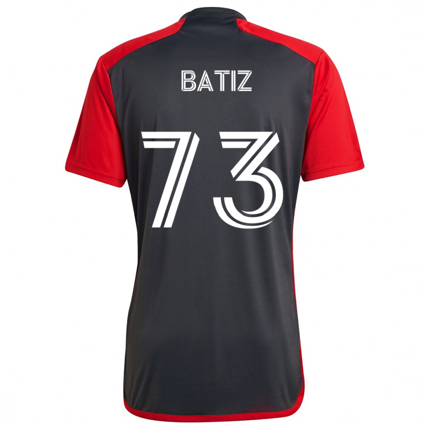 Enfant Football Maillot Jesus Batiz #73 Rouge Gris Tenues Domicile 2024/25