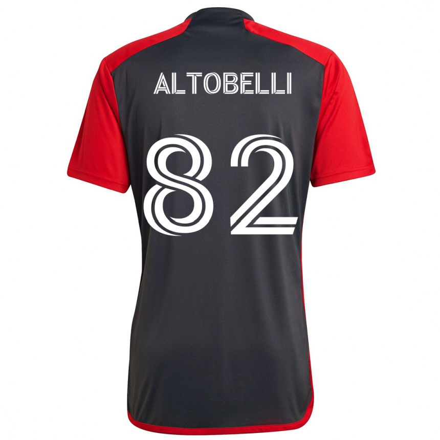 Enfant Football Maillot Julian Altobelli #82 Rouge Gris Tenues Domicile 2024/25