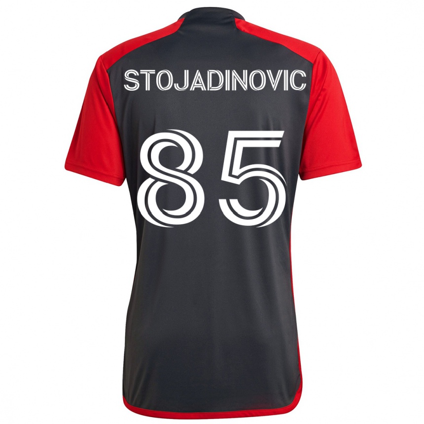 Enfant Football Maillot Marko Stojadinovic #85 Rouge Gris Tenues Domicile 2024/25