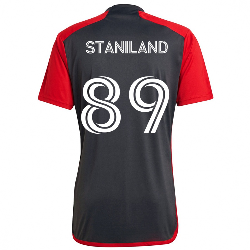 Enfant Football Maillot Charlie Staniland #89 Rouge Gris Tenues Domicile 2024/25