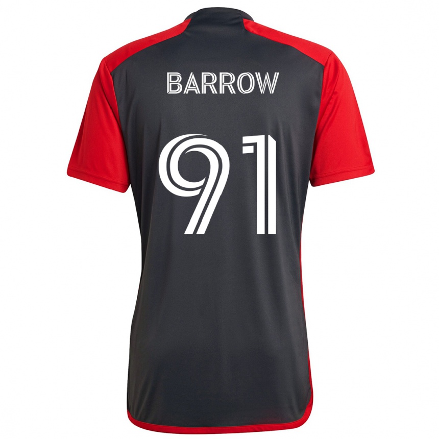 Enfant Football Maillot Dékwon Barrow #91 Rouge Gris Tenues Domicile 2024/25