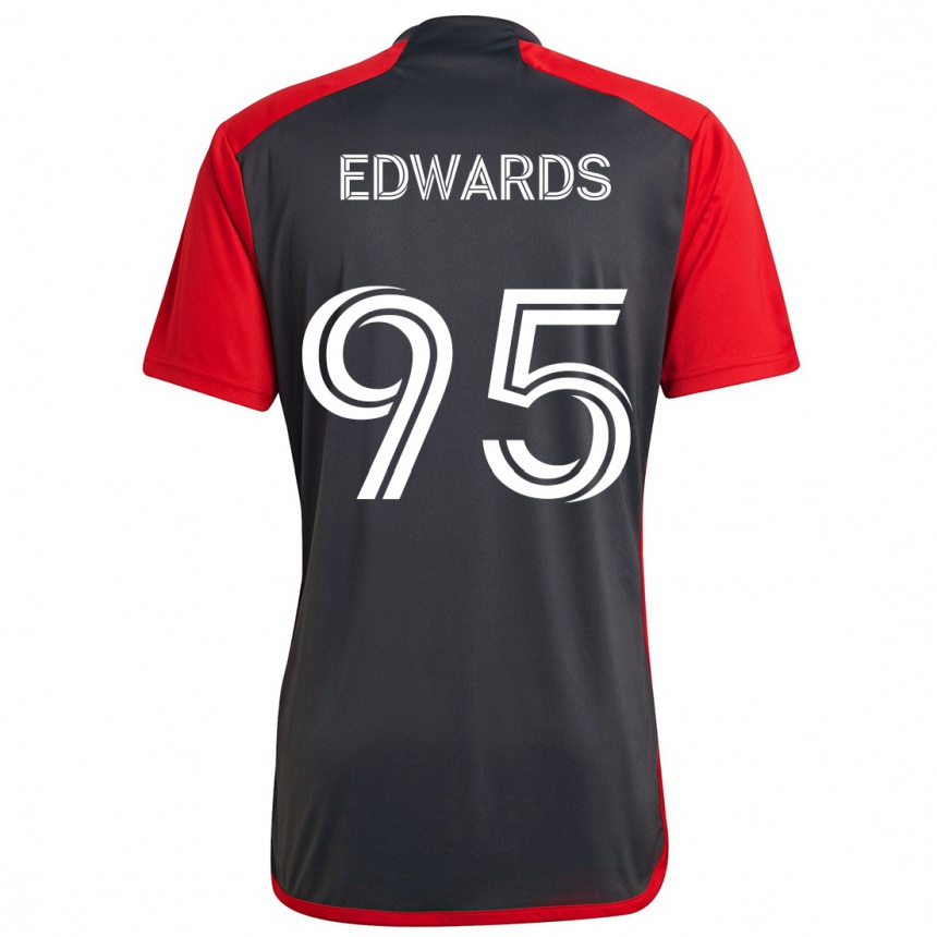 Enfant Football Maillot Nathaniel Edwards #95 Rouge Gris Tenues Domicile 2024/25