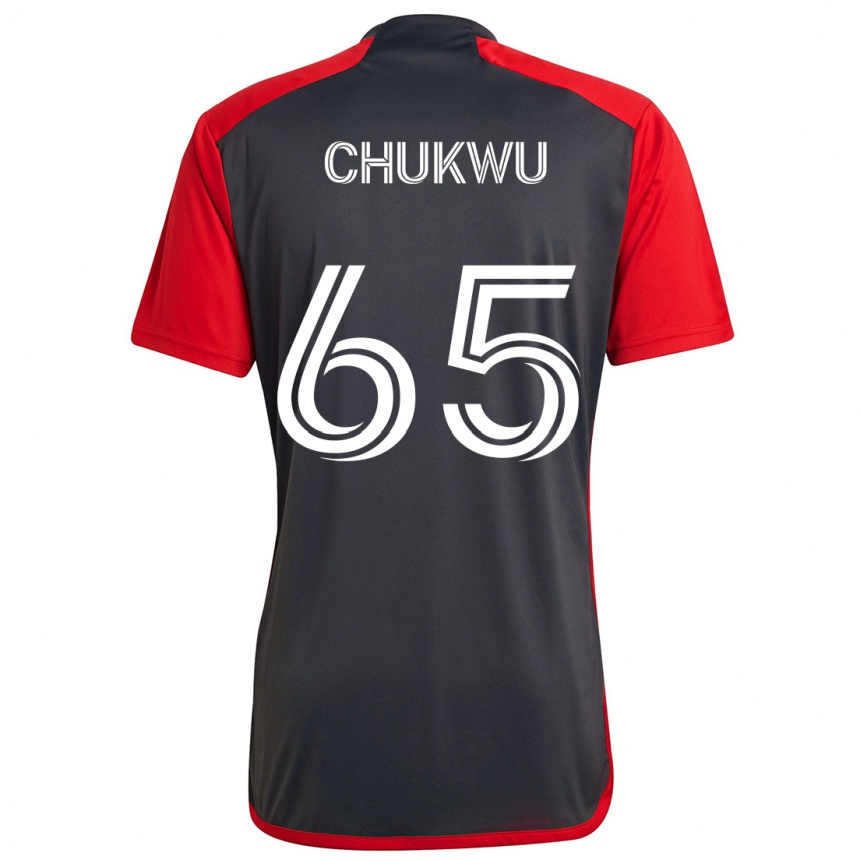 Enfant Football Maillot Joses Chukwu #65 Rouge Gris Tenues Domicile 2024/25