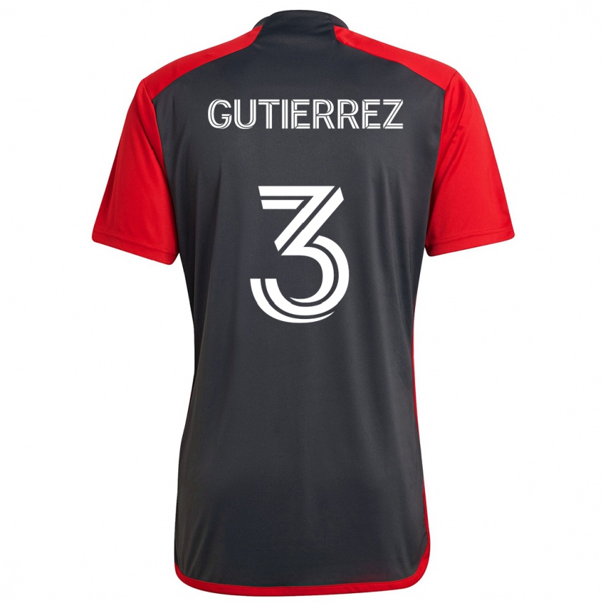 Enfant Football Maillot Cristián Gutiérrez #3 Rouge Gris Tenues Domicile 2024/25