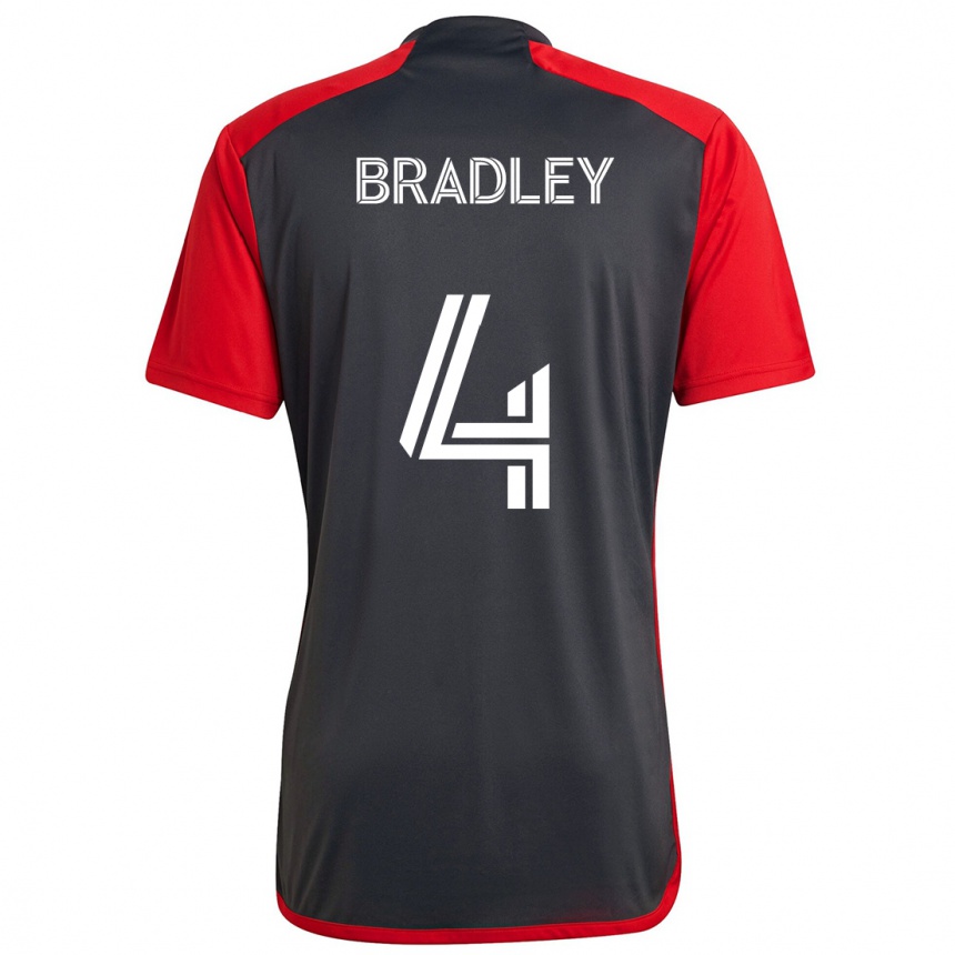 Enfant Football Maillot Michael Bradley #4 Rouge Gris Tenues Domicile 2024/25