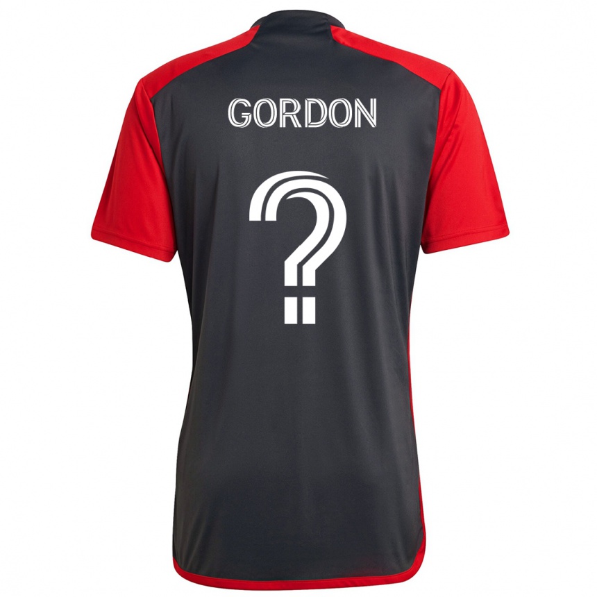 Enfant Football Maillot Joshua Gordon #0 Rouge Gris Tenues Domicile 2024/25