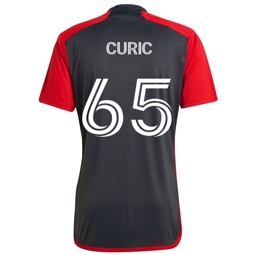 Enfant Football Maillot Antony Curic #65 Rouge Gris Tenues Domicile 2024/25