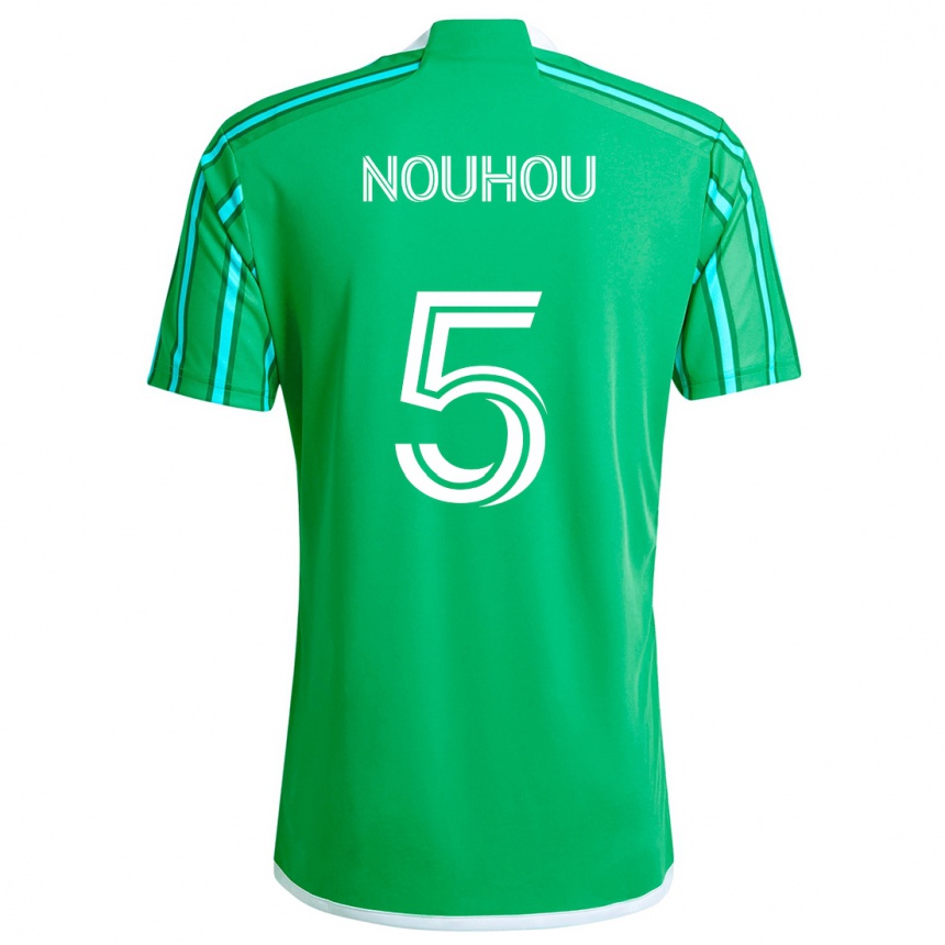 Enfant Football Maillot Nouhou #5 Vert Blanc Tenues Domicile 2024/25